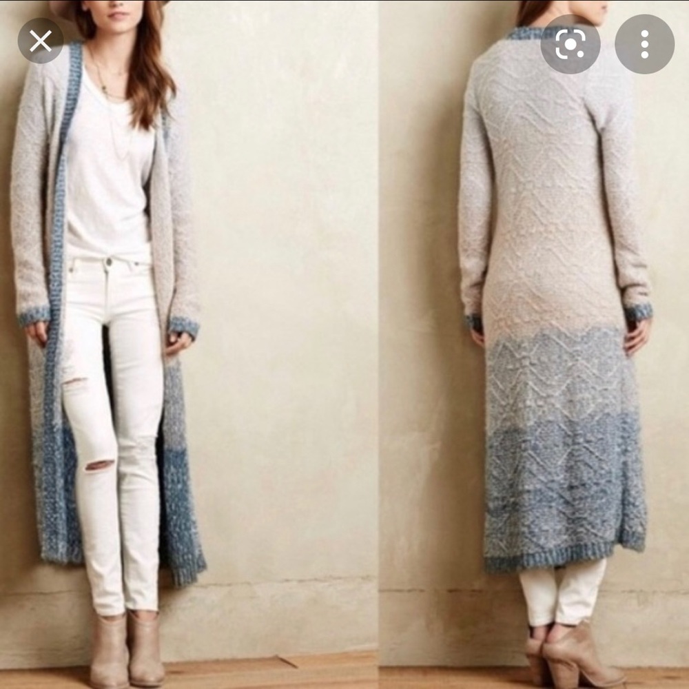 Anthropologie moth ombré loopstitch long duster